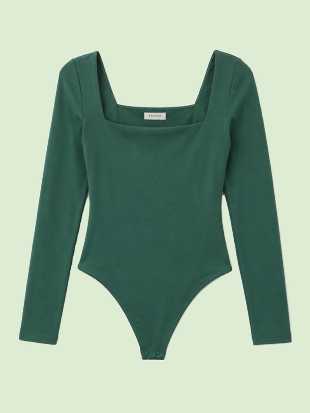 Babaton Teal Green Scoop Neck Bodysuit